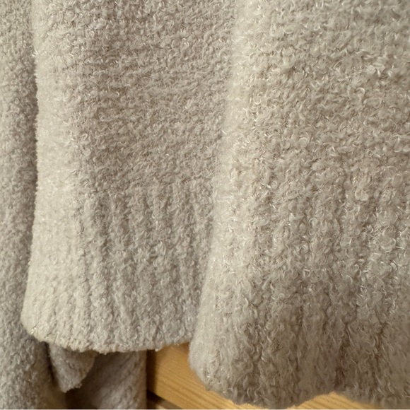 Barefoot Dreams CozyChic Lite Knit Oatmeal Cream Open Front Poncho Wrap One Size - Picture 6 of 6